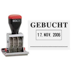 COLOP Datum-Plattenstempel - GEBUCHT + 4 mm Datum