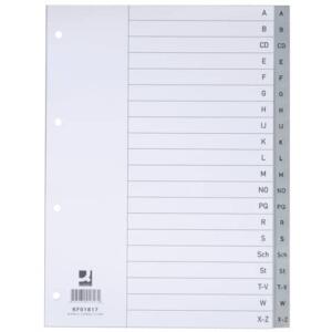 Q-Connect Register - A - Z, PP, mit Index, A4, 20 Blatt, grau