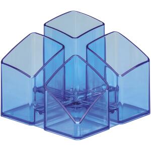 HAN Schreibtisch-Köcher SCALA - 4 Fächern, transparent-blau