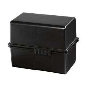 HAN Karteibox DIN A8 quer - für 200 Karten mit Stahlscharnier, schwarz