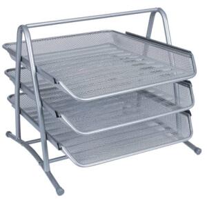 Q-Connect Briefablageset Metalldraht mit 3 Ablagefächer bis C4 - silber
