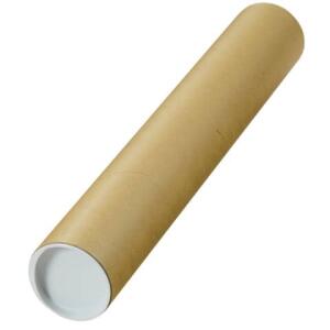 MAILmedia Versandrohre mit vormontierten Verschlusskappen - Ø 80 x 500 mm, braun, 10 Stück