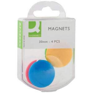 Q-Connect Haftmagnete - Ø 25 mm, sortiert, 4 Stück
