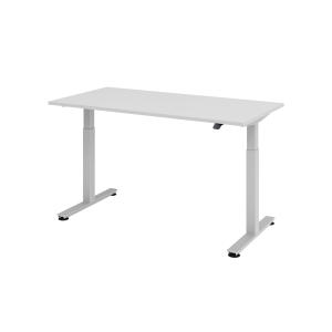 Hammerbacher Sitz-Steh-Schreibtisch mit T-Fuß - 160 x 72-119 x 80 cm, elektr. höhenverstellbar, Grau