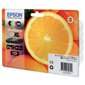 EPSON Original Epson Tintenpatrone MultiPack High-Capacity Bk,C,M,Y,PBK EasyMail (C13T33574011,33XL,T3357,T33574011)