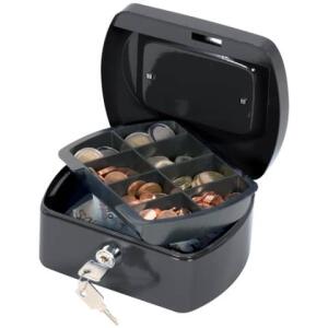 Q-Connect Geldkassette - 155 x 120 x 75 mm, schwarz