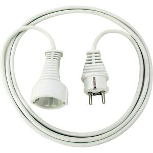 brennenstuhl Qualitäts-Kunststoff-Verlängerungskabel - 3 m, weiß, H05VV-F 3G1,5