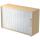 Hammerbacher Rollladenschrank - 2OH, 120 cm, Relinggriff, Ahorn/Silber