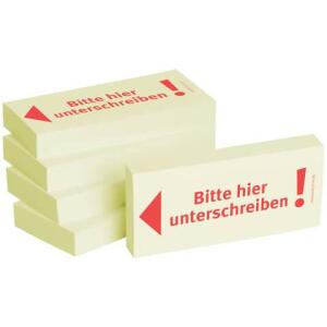BIZSTIX Haftnotizen "Bitte hier unterschreiben" - 75 x 35 mm, 5x 100 Blatt