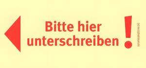 Haftnotizen "Bitte hier unterschreiben" - 75 x 35 mm, 5x 100 Blatt