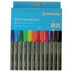 DONAU Duo-Faserschreiber - Etui 12 Stück