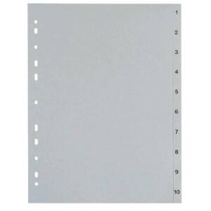 Zahlenregister - 0 - 10, PP, A4, 11 Blatt, grau