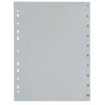 Zahlenregister - 0 - 10, PP, A4, 11 Blatt, grau