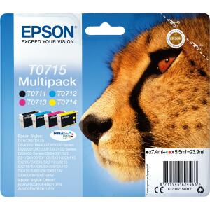 EPSON Original Epson Tintenpatrone MultiPack Bk,C,M,Y (C13T07154012,T0715,T07154012)