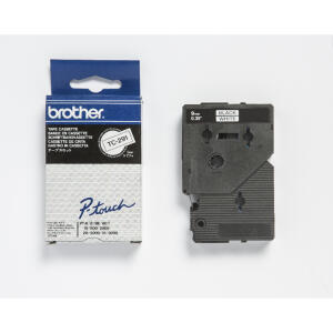Brother TC-291 Schriftbandkassetten - laminiert, 9 mm x 7,7 m, schwarz auf weiß