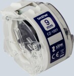 Rollenetiketten 9 mm weiß violett BROTHER CZ1001