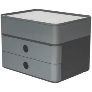HAN SMART-BOX PLUS ALLISON Schubladenbox mit Utensilienbox - stapelbar, 2 Laden, dark grey/granite grey