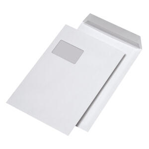 mayer-network Versandtaschen C4, blickdicht, mit Fenster, haftklebend, 120 g/qm, weiß, 250 Stück
