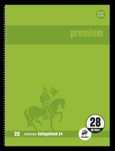 Staufen Collegeblock A4 80Bl 90g Lin28 Premium T grün kariert mDR hfrei
