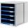 HAN Schublabdenbox SCHRANK-SET - A4/C4, 5 offene Schubladen, lichtgrau/blau