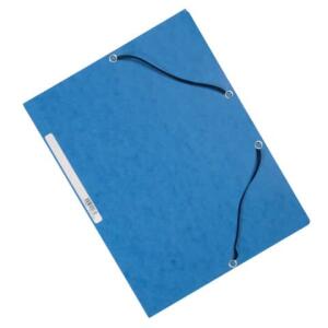Q-Connect Eckspanner - Karton A4 mit Gummizug blau