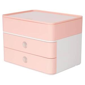 HAN SMART-BOX PLUS ALLISON Schubladenbox mit Utensilienbox - stapelbar, 2 Laden, snow white/flamingo rose