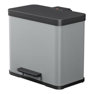 Hailo Tret-Abfalltrenner Öko Trio Plus L - 3 x 9 l, silber