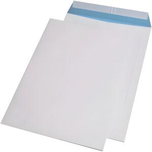 Versandtaschen C4 fadenverstärkt oh Fenster, 140 g/qm, weiß, 250 Stück