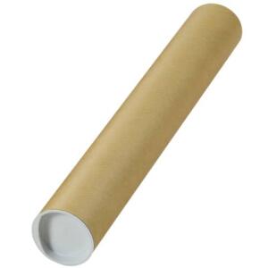 MAILmedia Versandrohre mit vormontierten Verschlusskappen - Ø 60 x 430 mm, braun, 24 Stück