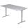 Hammerbacher Sitz-Steh-Schreibtisch mit T-Fuß - 180 x 72-119 x 80 cm, elektr. höhenverstellbar, Grau