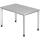 Hammerbacher Schreibtisch 4-Fuß-Gestell rund - 120 x 68-76 x 80 cm, höhenverstellbar, Grau/Silber