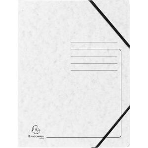 Exacompta EXACOMPTA Sammelmappe - A4, 355 g/qm, Gummizug, weiß