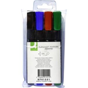 Q-Connect Flipchartmarker - 2 - 3 mm, 4-er Pack
