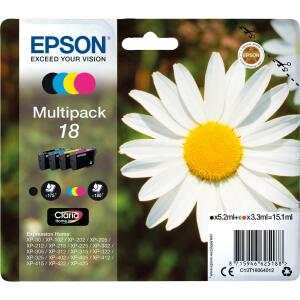 EPSON Original Epson Tintenpatrone MultiPack Bk,C,M,Y (C13T18064012,18,T1806,T18064012)