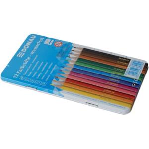 DONAU Farbstifte - 3 mm, 12 Farben, Metalletui