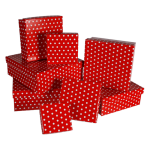 OOTB Rote Geschenkkartonage mit weißen Punkten