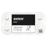 KATRIN Toilettenpapier Basic Toilet - 2-lagig, naturweiß, 8 Rollen à 250 Blatt