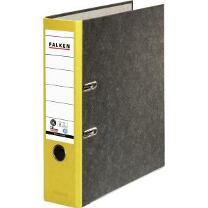 Falken FALKEN Recycling-Wolkenmarmor-Ordner A4, gelber Rücken 80mm