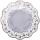 DEMMLER  Spitzenpapier Rose silber36cm 4St rund