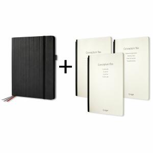 SIGEL CF132 Business Organiser Set Conceptum flex - liniert/To-do-Liste/Besprechungsnotizen - A4 - schwarz - Hardcover