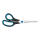 WESTCOTT Schere Easy Grip, Linkshand, rostfrei, gebogen, asymmetrisch, blau/sw, 21 cm