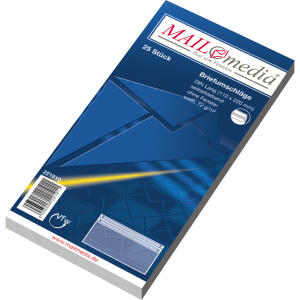 MAILmedia Briefumschläge DIN lang (220x110 mm), ohne Fenster, selbstklebend, 72 g/qm, 25 Stück