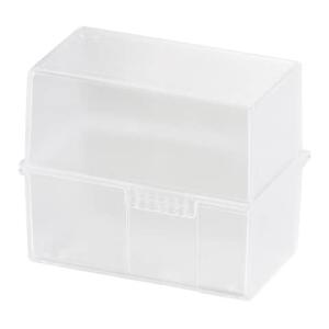 HAN Karteibox DIN A8 quer - für 200 Karten mit Stahlscharnier, transparent