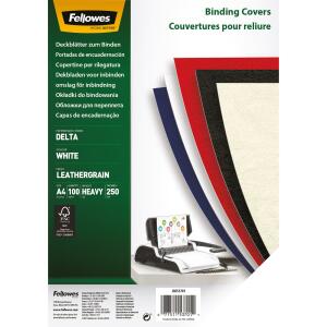 Fellowes Deckblätter - Lederstruktur, A4, weiß, 100 Stück
