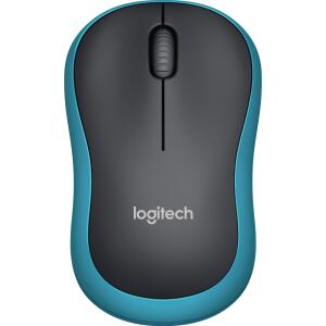 LOGITECH Maus M185 Wireless Optisch schwarz/blau