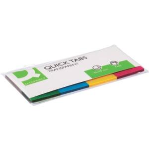 Q-Connect Haftmarker Transparent - 25 x 45 mm, 4 x 40 Streifen