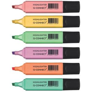 Textmarker 6ST pastell sortiert Q-CONNECT KF17963 1,5-2mm