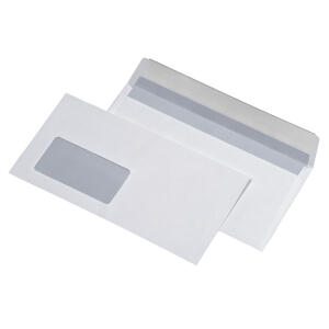 mayer-network Briefumschläge DIN lang (220x110 mm), mit Fenster, haftklebend, 80 g/qm, 1.000 Stück