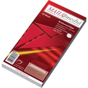 MAILmedia Briefumschläge DIN lang (220x110 mm), mit Fenster, haftklebend, 80 g/qm, 25 Stück