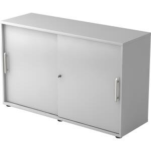 Hammerbacher Schiebetürschrank - 2OH, 120 cm, Relinggriff, Grau/Grau